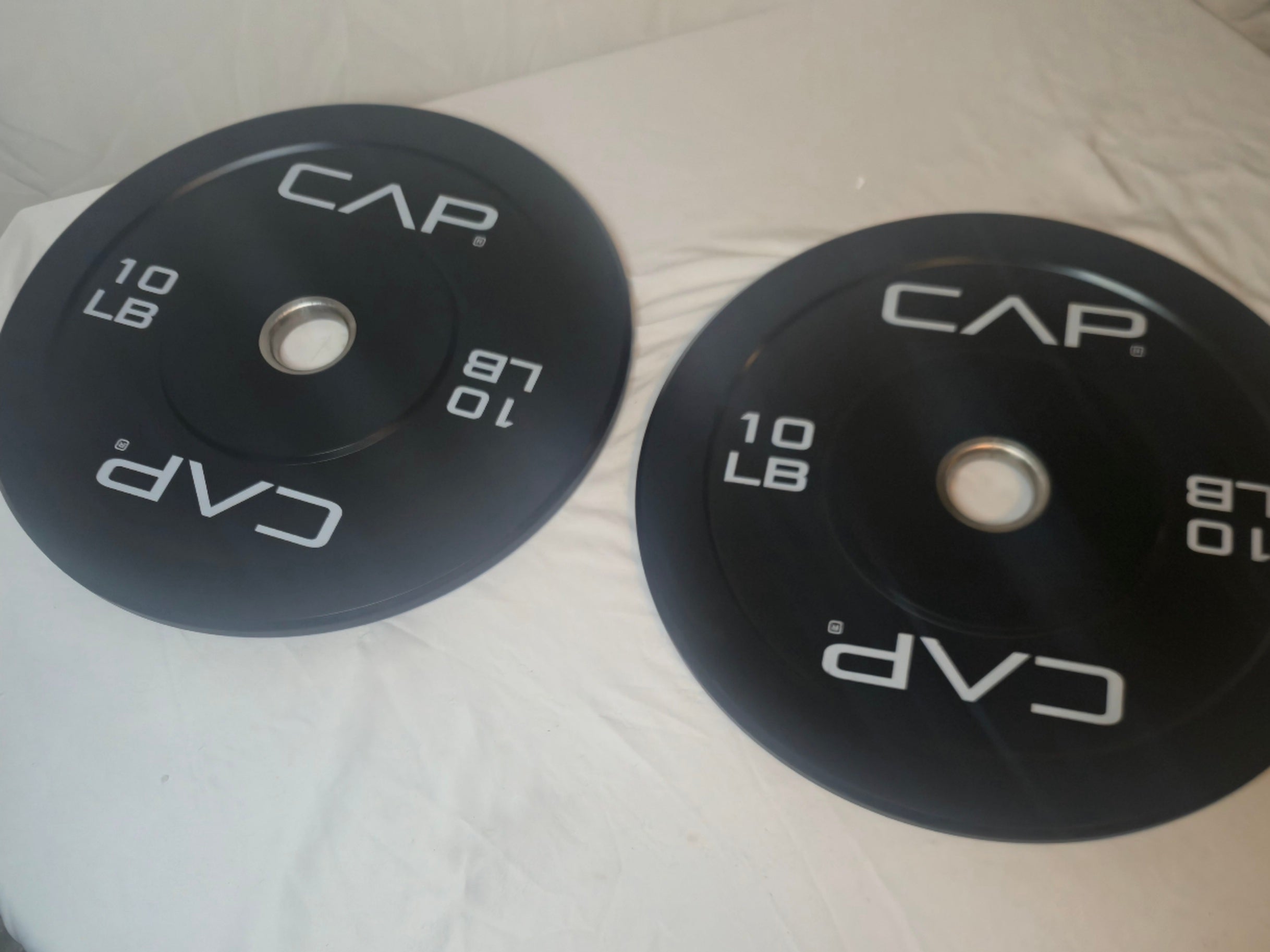 CAP Barbell 10LB Olympic Rubber Bumper Weight Plates -Pair for Strength Training